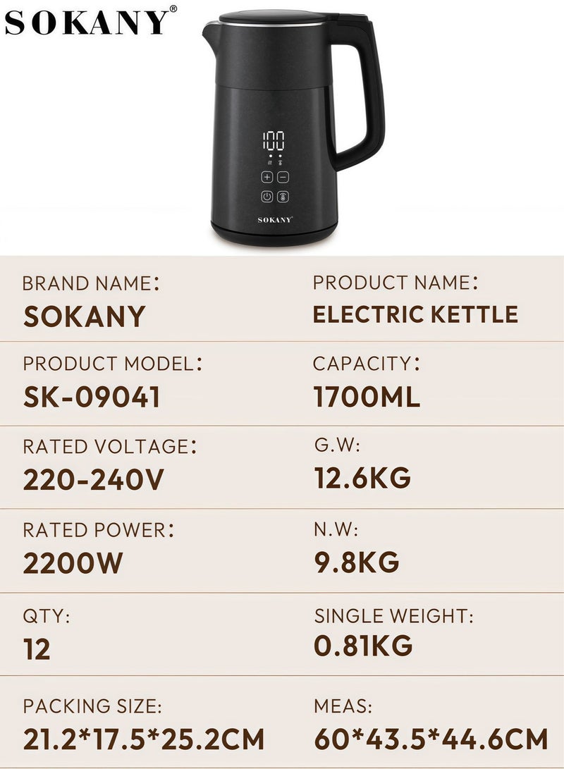 sokany Electric Kettle with Temperature Control and Wifi, 1.7L Heater Lnstant Hot Water Boiler, Coffee Tea Kettle, Keep Warm 8hr, Auto Shut- Off, Digital Display - Image 4